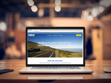 A computer showing the new website