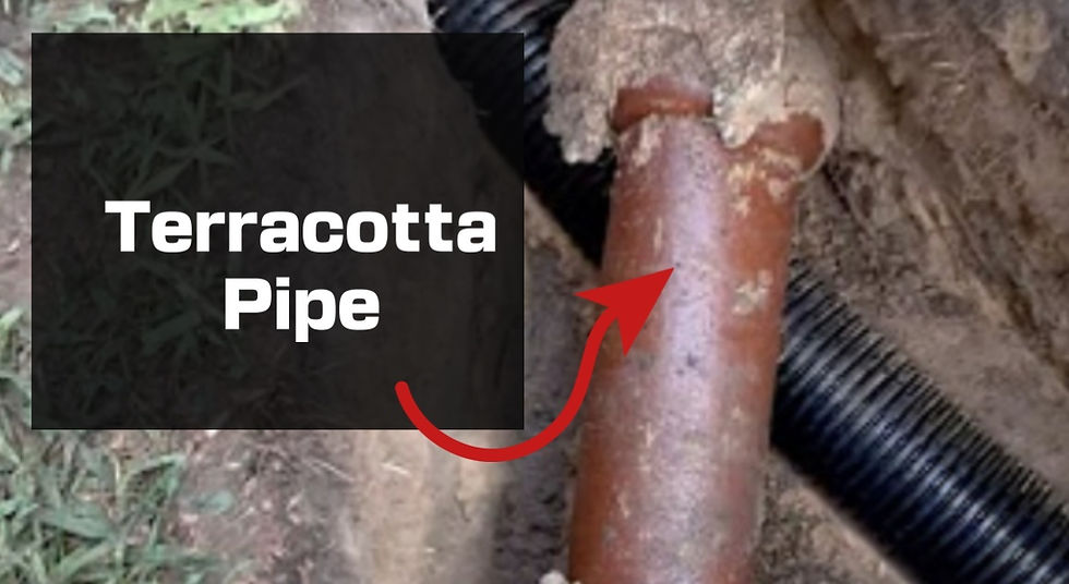 terracotta pipe repair to the main sewer line by Revelation Plumbing in Bellevue