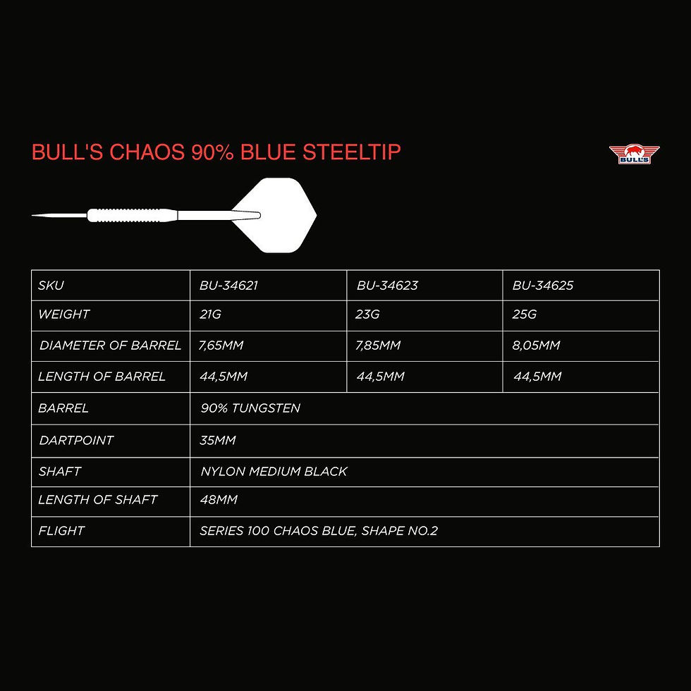 Miniaturbild: Bull´s NL Chaos 90% Blue Steeldarts