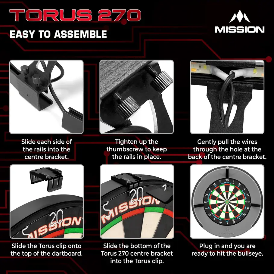 Miniaturbild: Mission Torus 270 - Dartboard-Beleuchtung - USB-C- blau