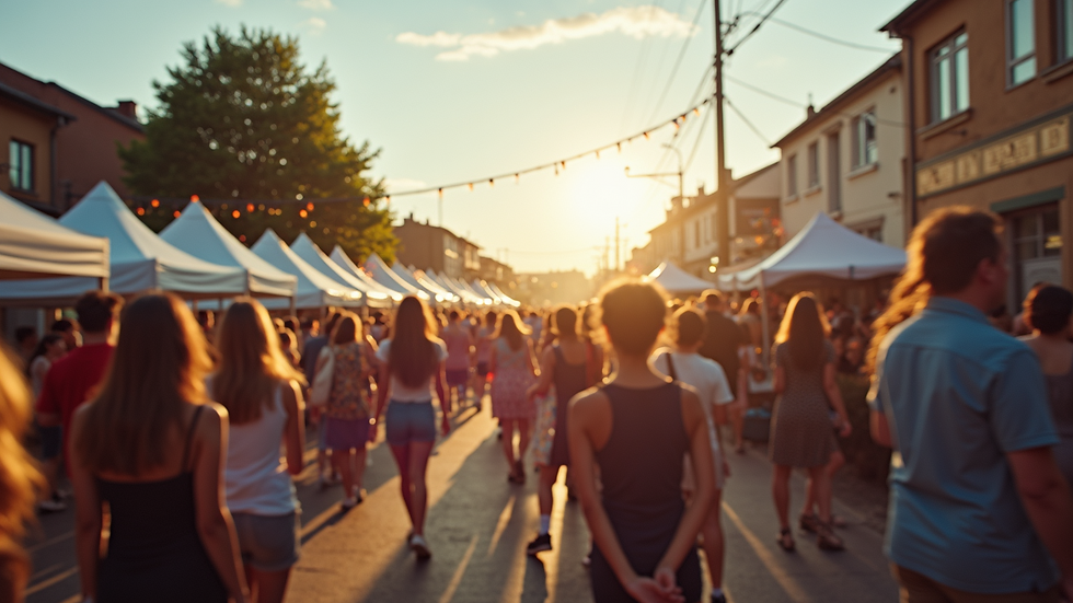 Wide angle view of a local community festival