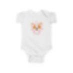 White baby onesie with "I Love You" stated under a cute puppy