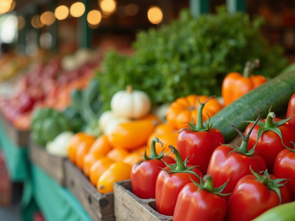 Closeup of veggies at a Farmer's Market
