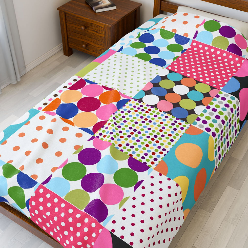 Thumbnail: Colorful Polka Dot Velvet Plush Blanket