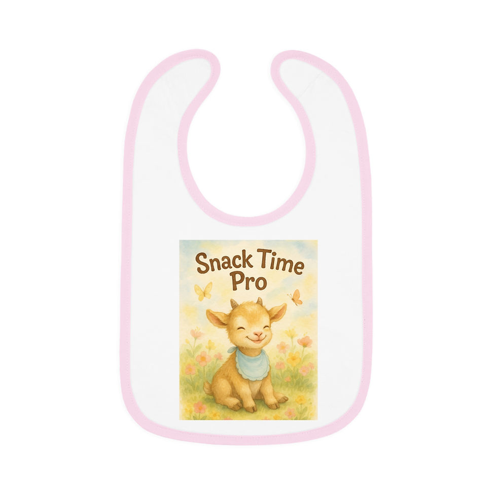 Pink rimmed baby bib
