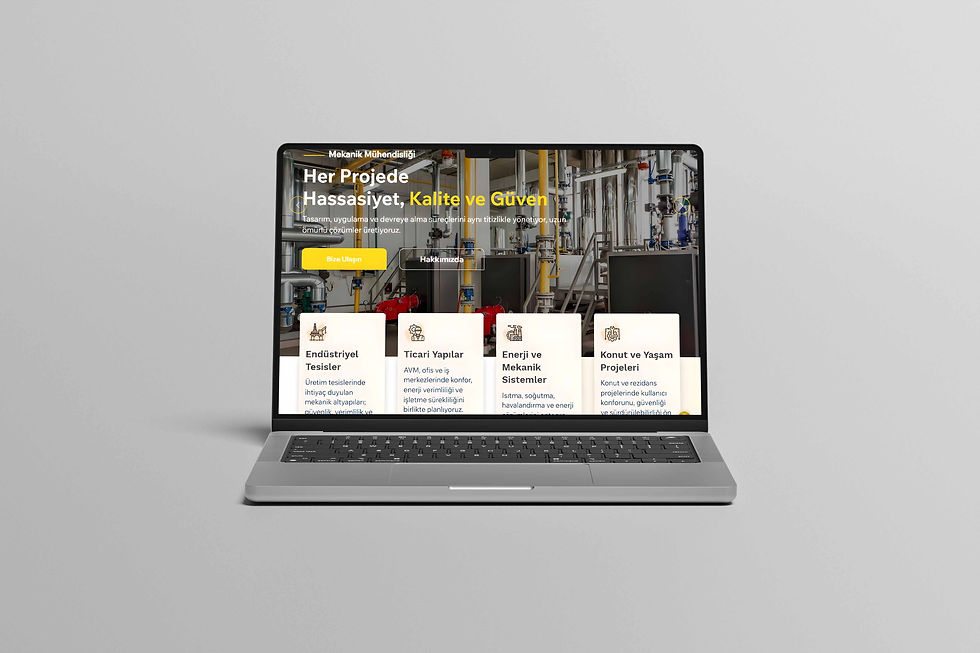 Kurumsal web sitesi tasarımı örneği, masaüstü görünüm