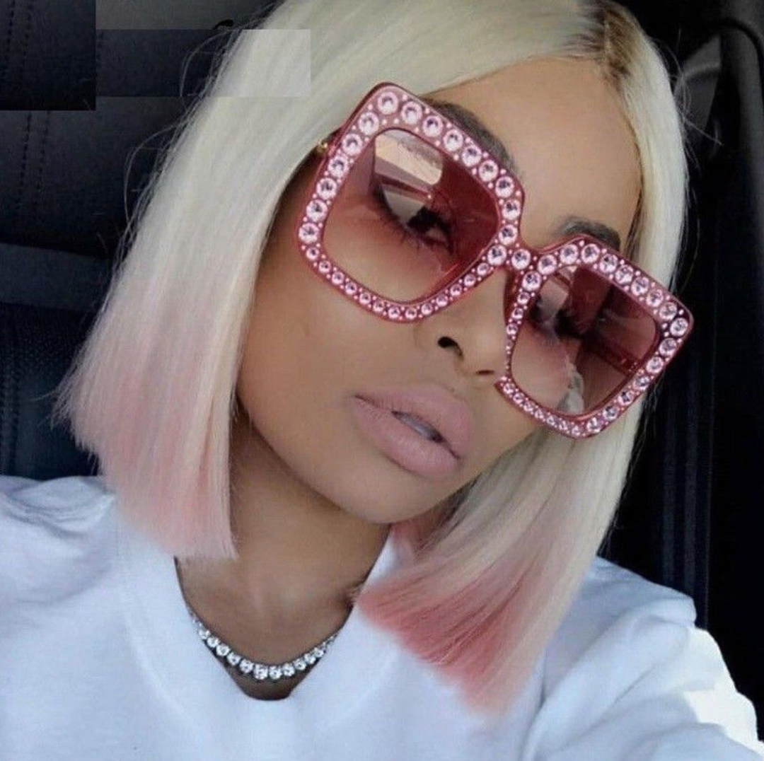 Pink Porsha Diamond Sunglasses