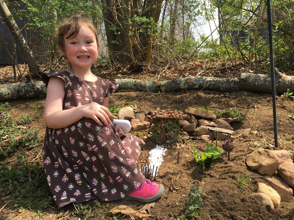 Erin having fun in her new yard