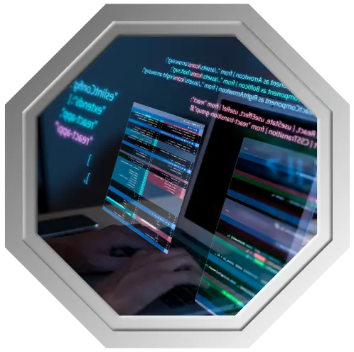 Website design code being written on computer