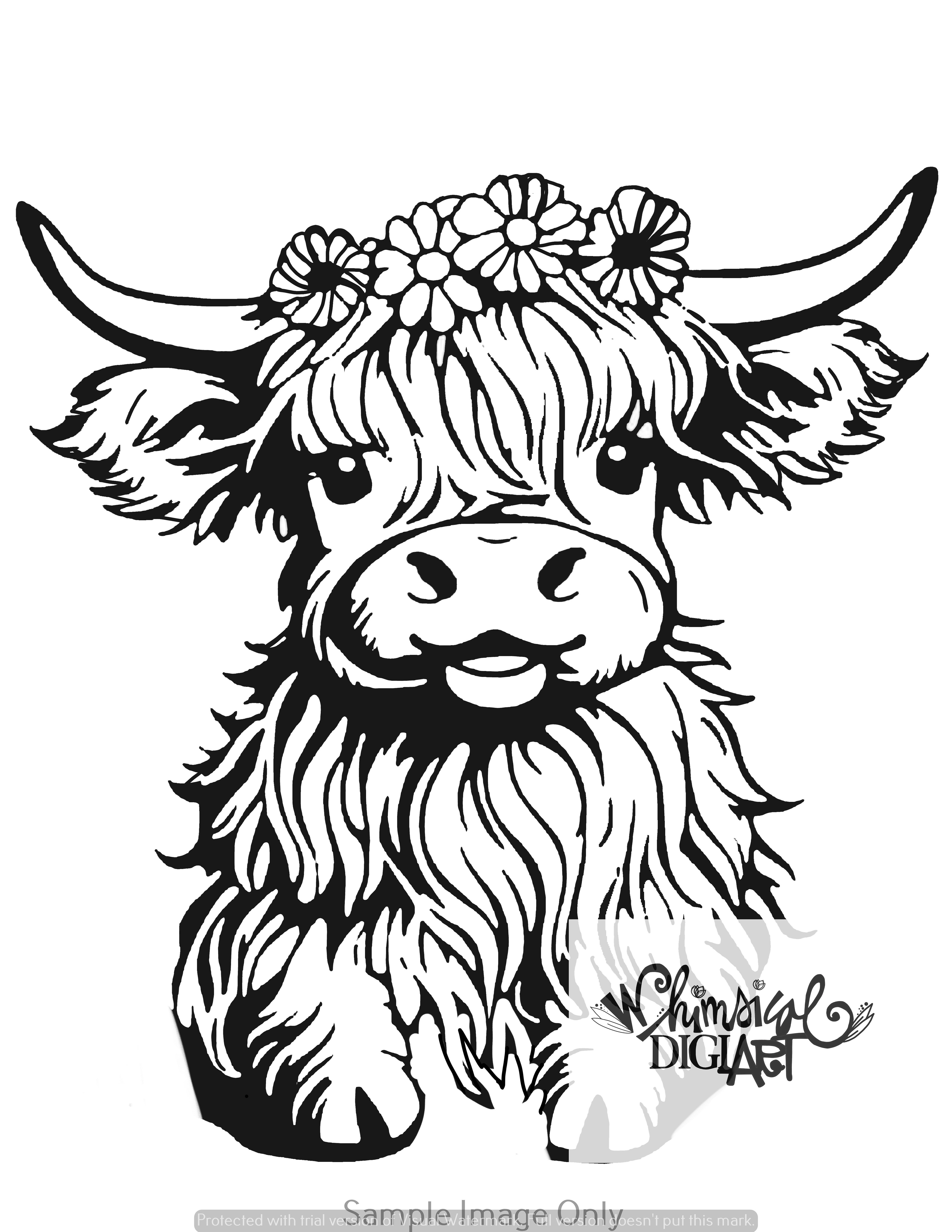 5 Mystic Moos The Charm of the Highland Cows Digital Stamps