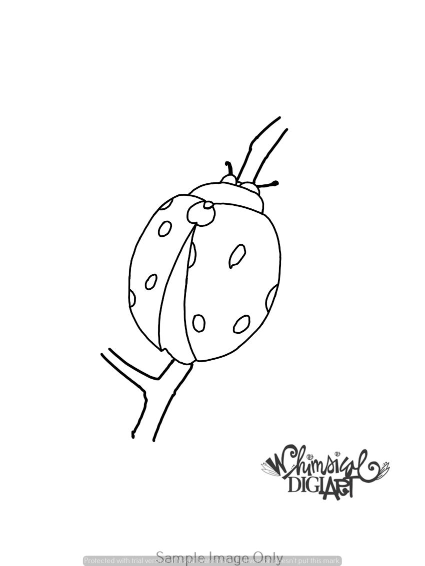 Thumbnail: 4 Free Little Red Wonders Ladybug Digital Stamps