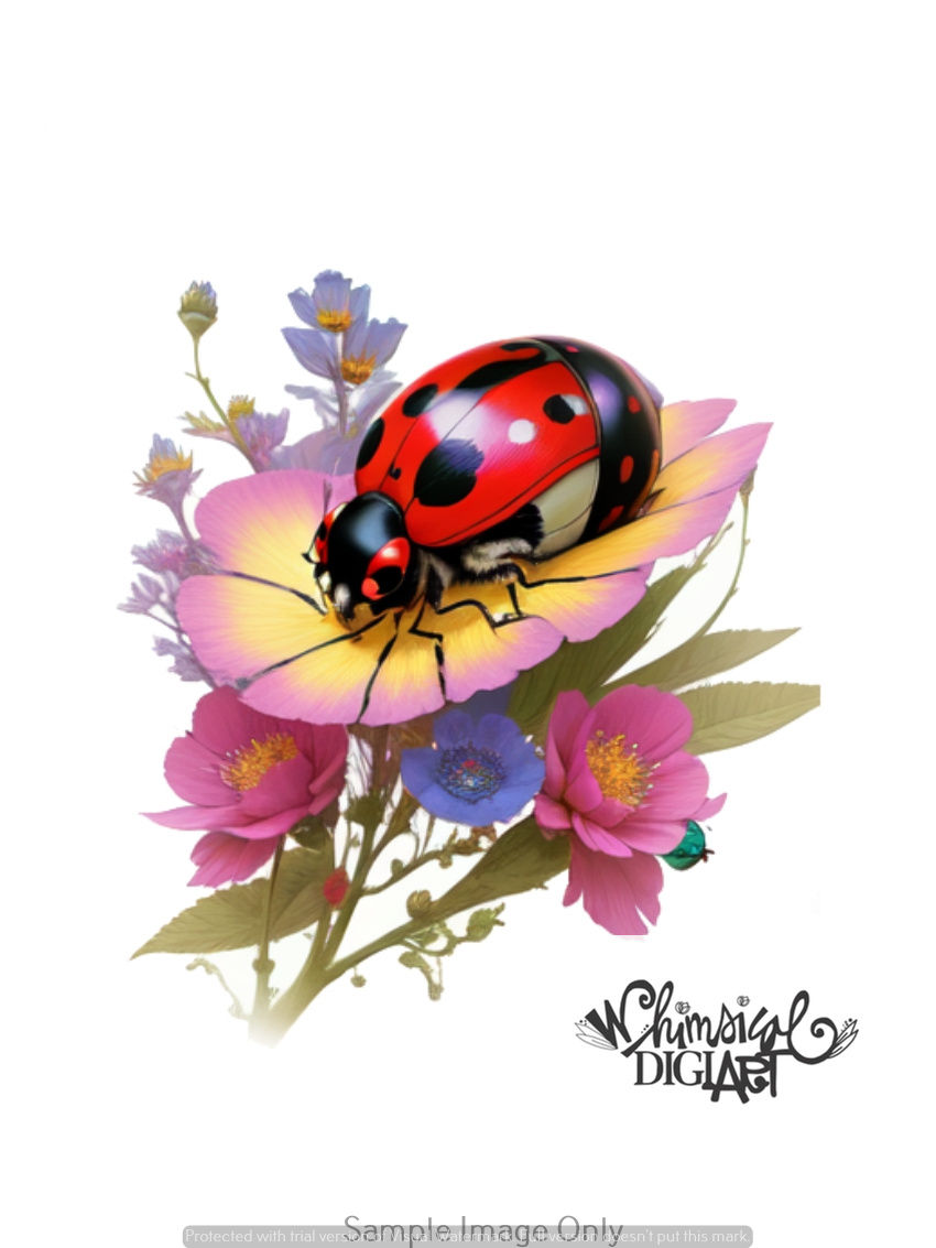Thumbnail: Petite Perfection Ladybugs in Bloom: 4 Images and 1 Sayings