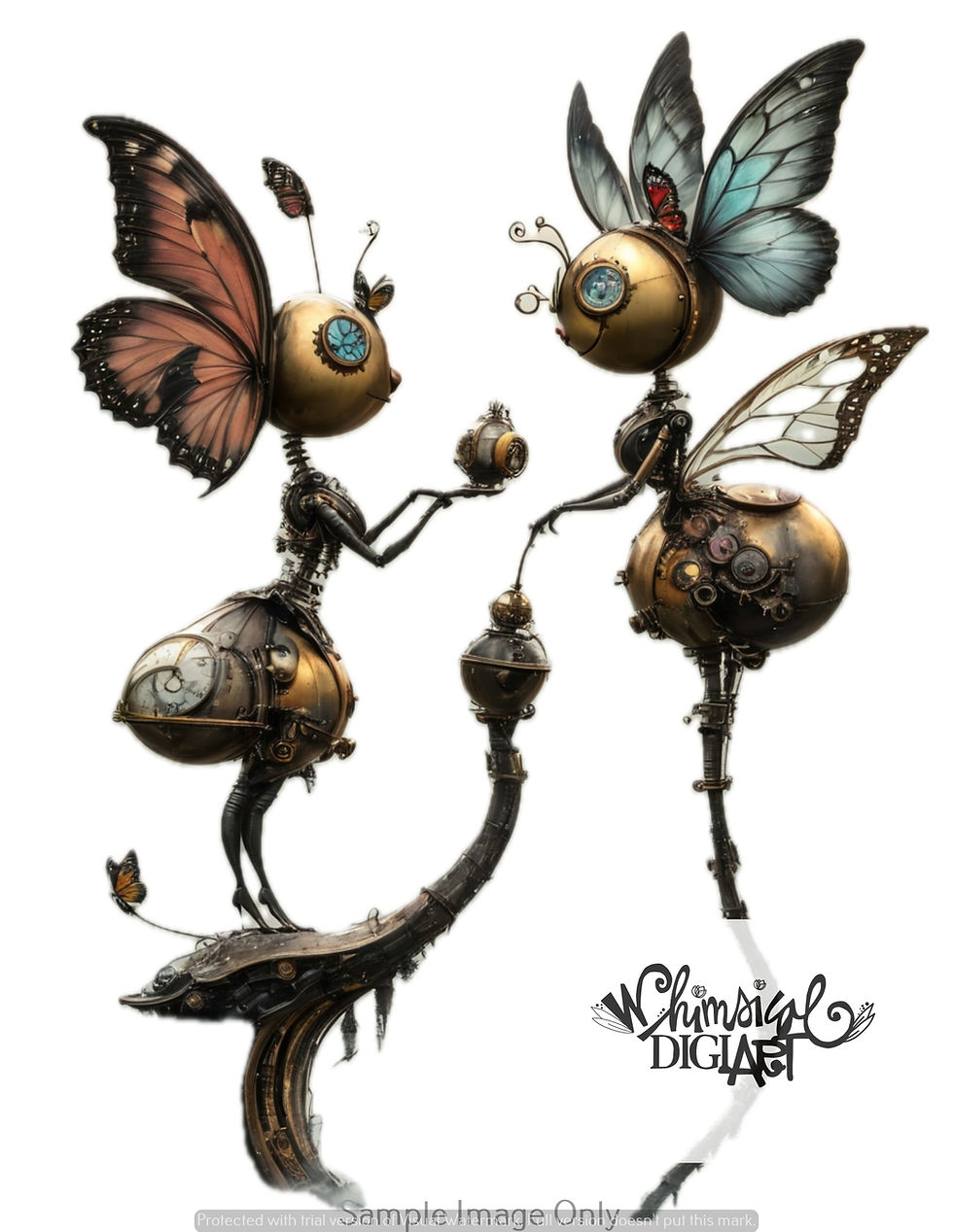 Thumbnail: Sweetheart Critters Whimsical Style 12 Butterflies and 3 Sayings