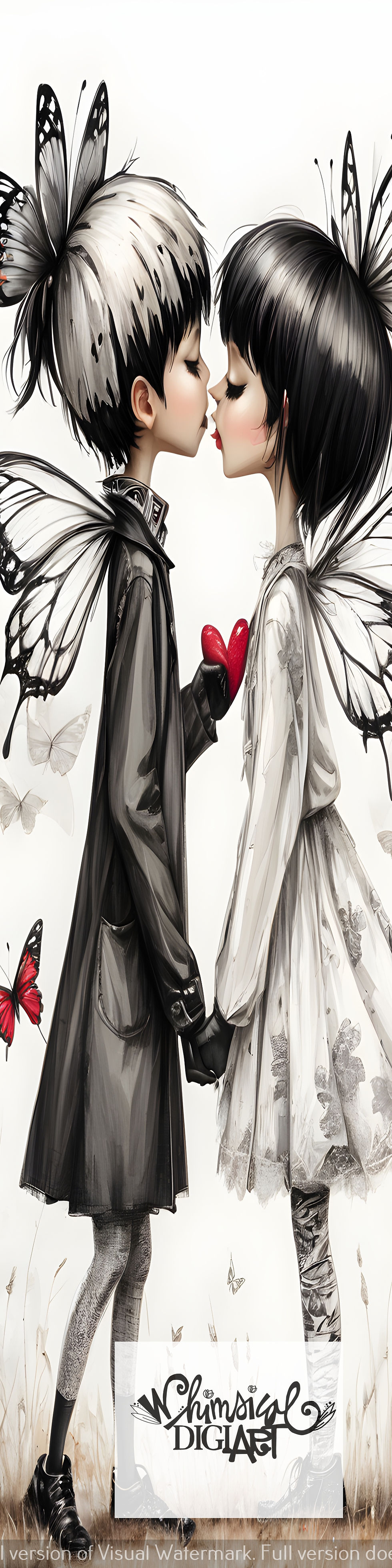 Thumbnail: Fluttering Hearts Bookmarks Collection One - 5 images