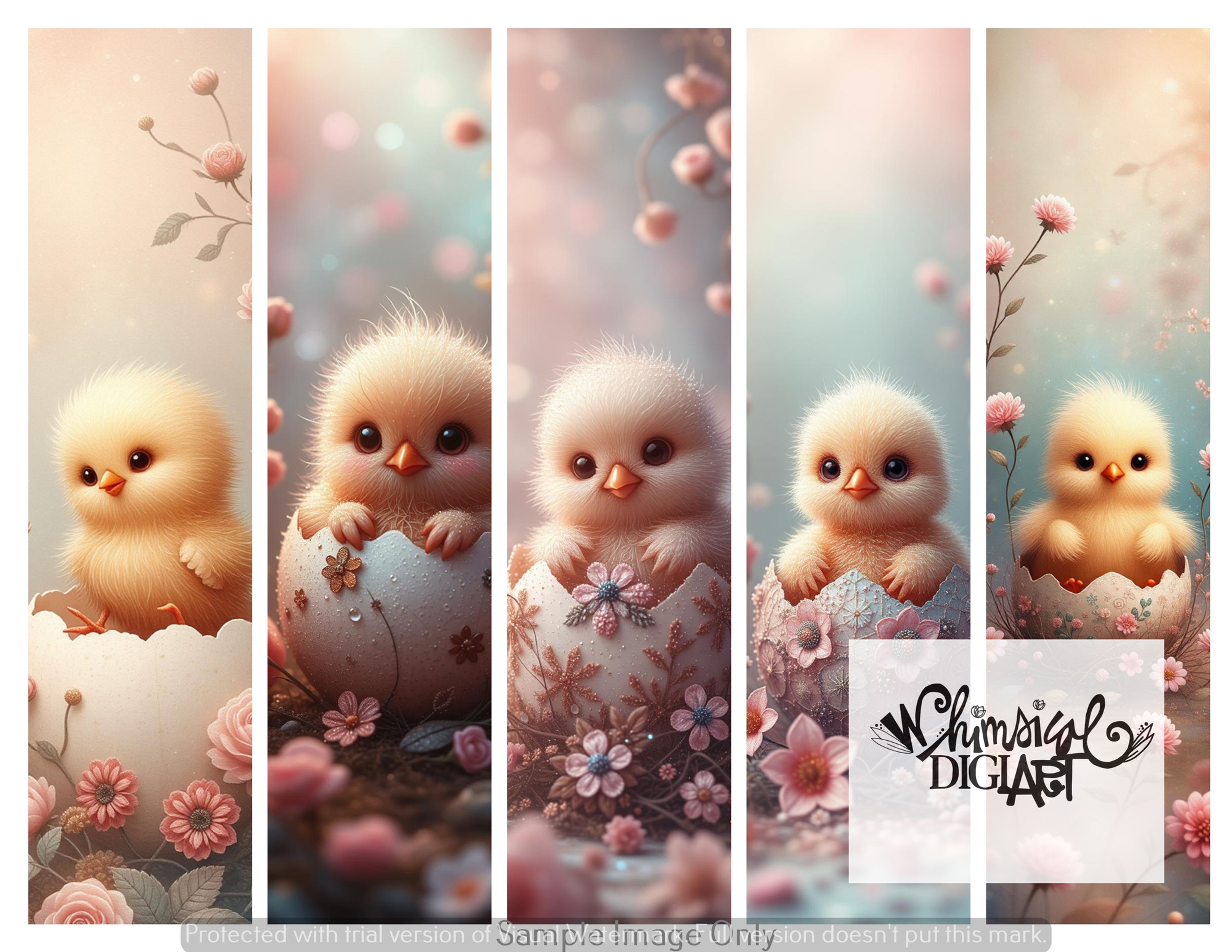 Springtime Hatchlings - 5 Bookmarks & 1 Sayings