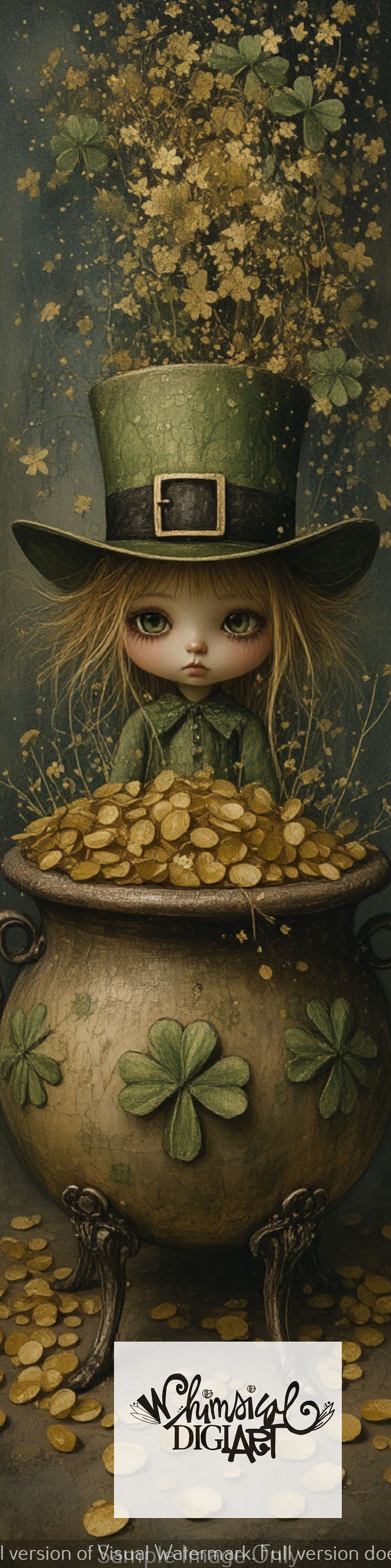 Thumbnail: Golden Charms and Clover Dreams 10 Bookmarks and 1 saying