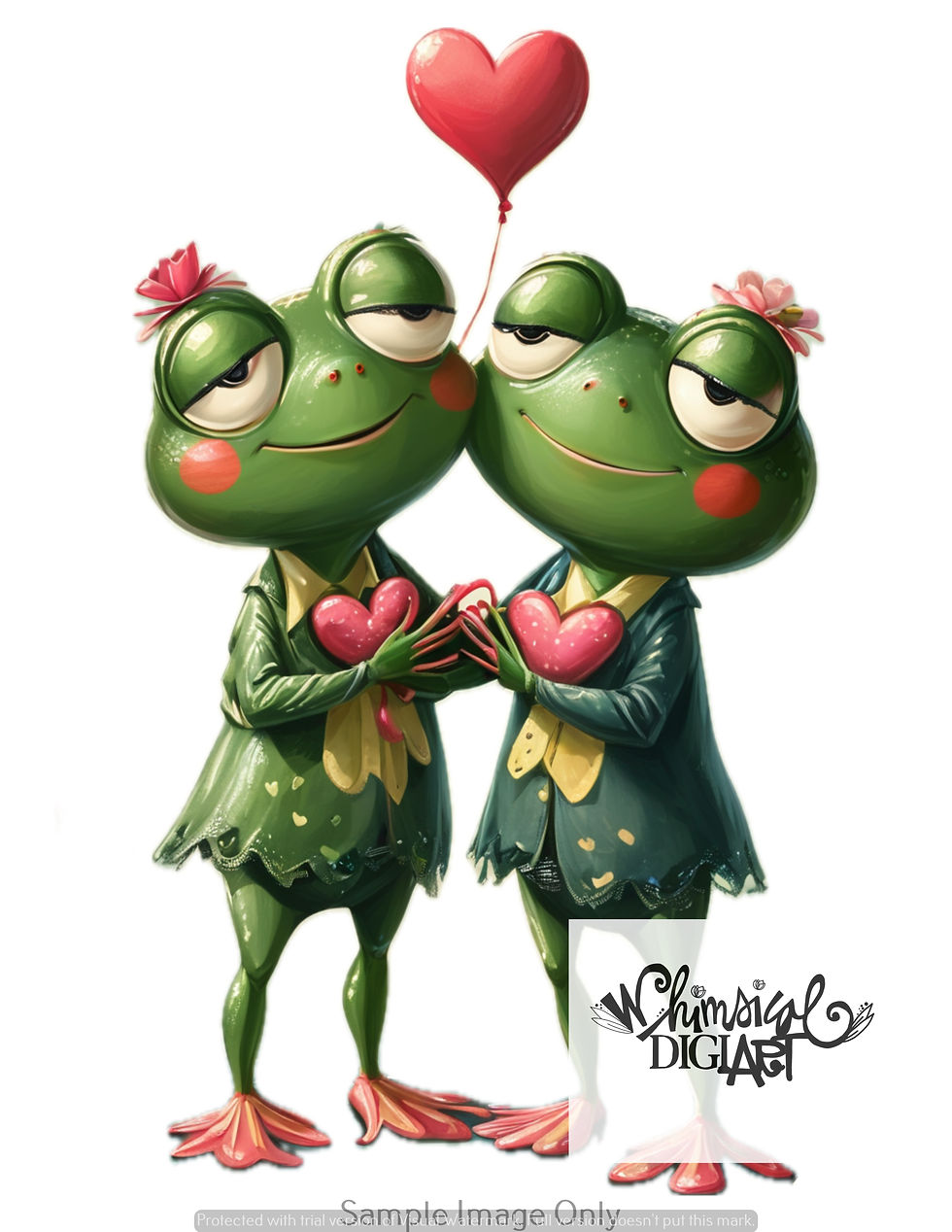 Thumbnail: Sweetheart Critters Whimsical Style 13 Frogs and 3 Sayings