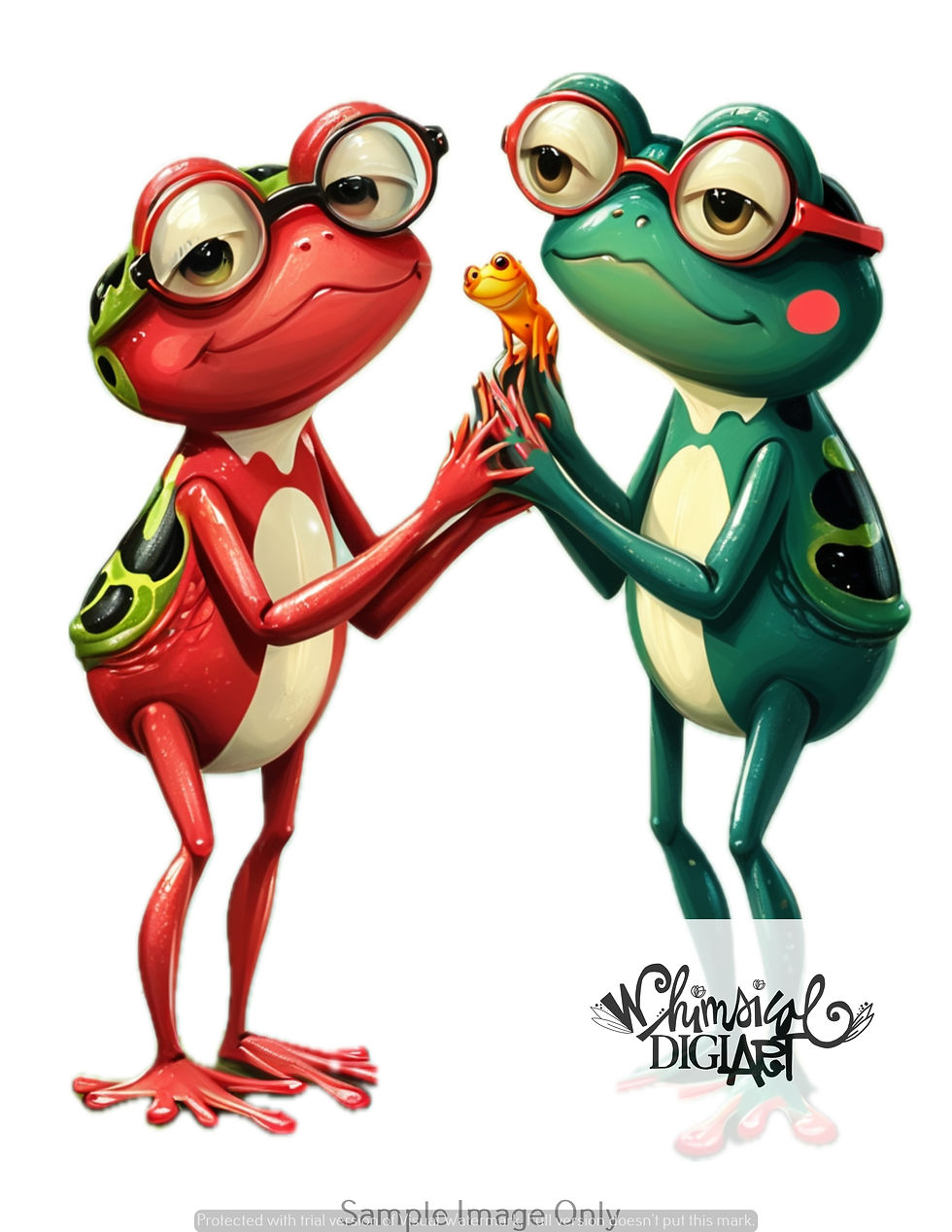 Thumbnail: Sweetheart Critters Whimsical Style 13 Frogs and 3 Sayings