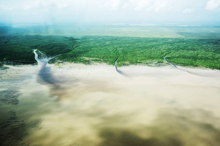 Foz do Rio Amazonas deságua nas ilhas do Marajó (Foto: Elsa Palito/Greenpeace Brasil)