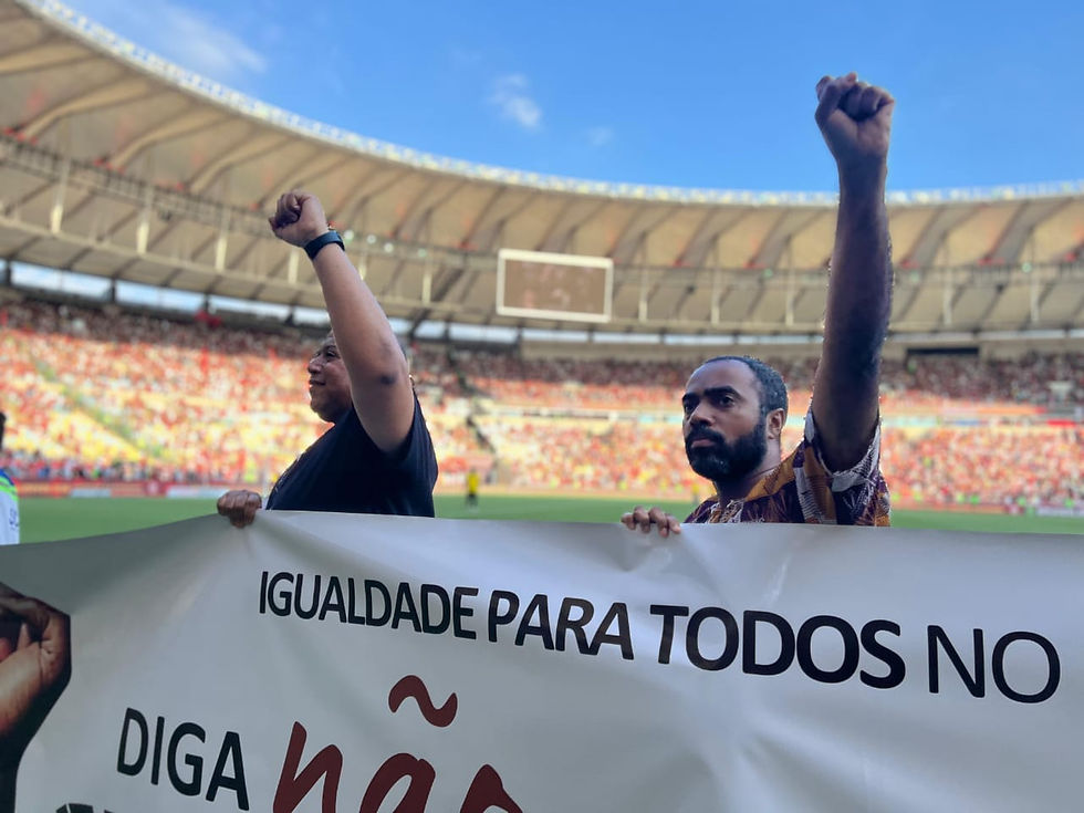 Imagem da campanha Suderj, "Diga Não ao Racismo no Esporte" - Créditos: Suderj