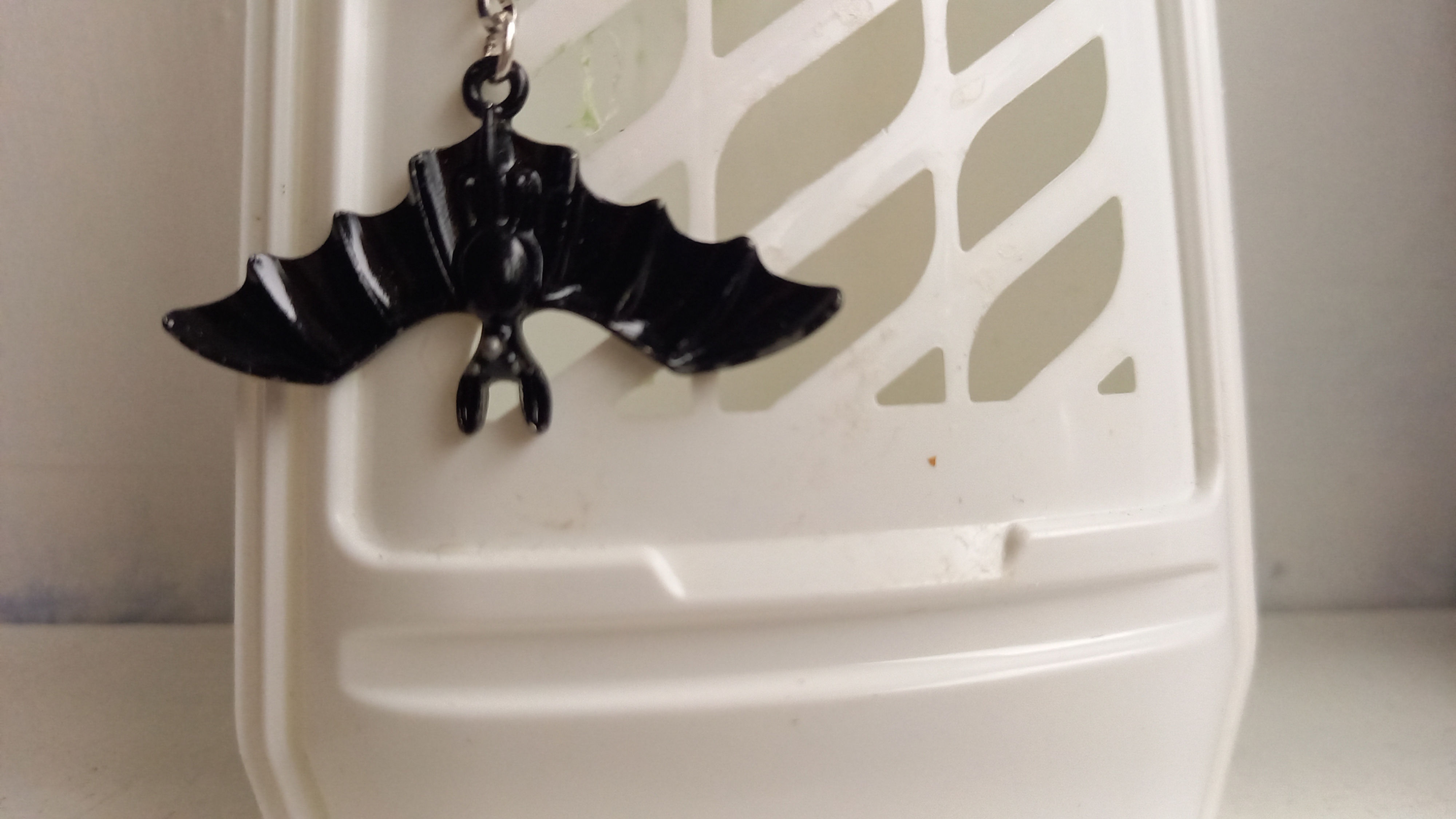 Necklace With  A Black Bat Charm