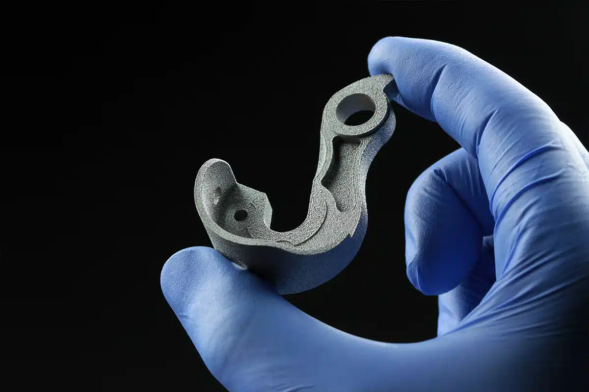 peça de metal produzida através de impressão 3D