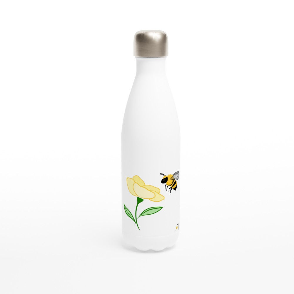 Yellow Flower with Bee 17oz Stainless Steel Water Bottle