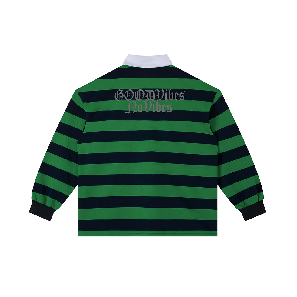 Thumbnail: GVNV Color Block Stripe Polo Shirt