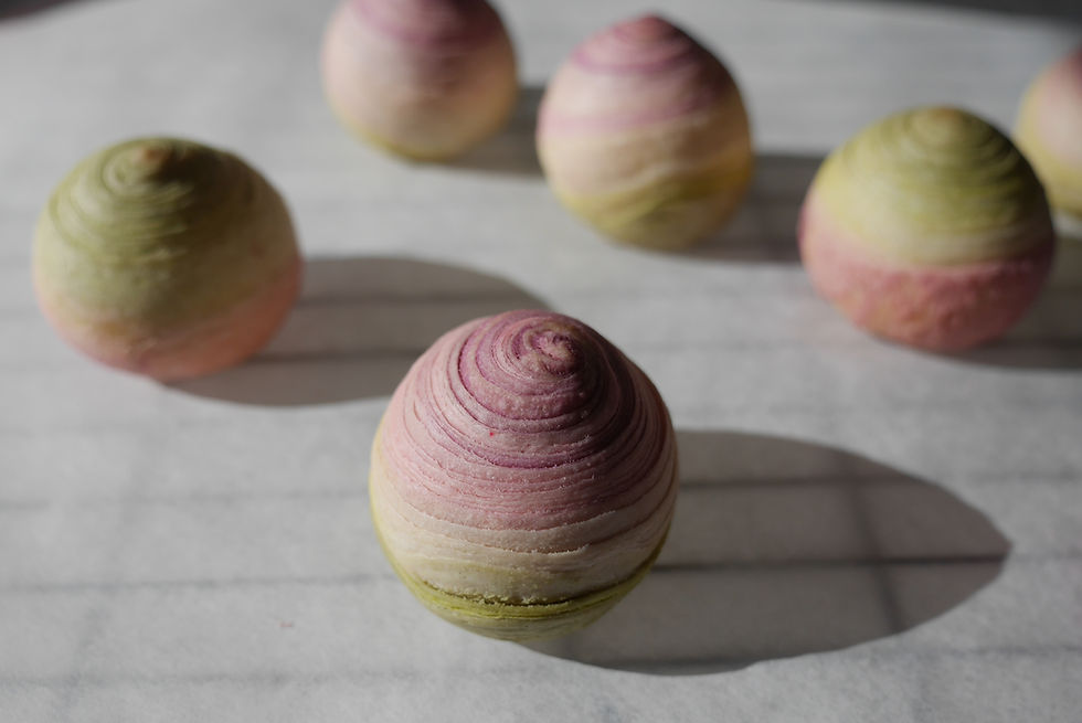Rainbow yolk pastries