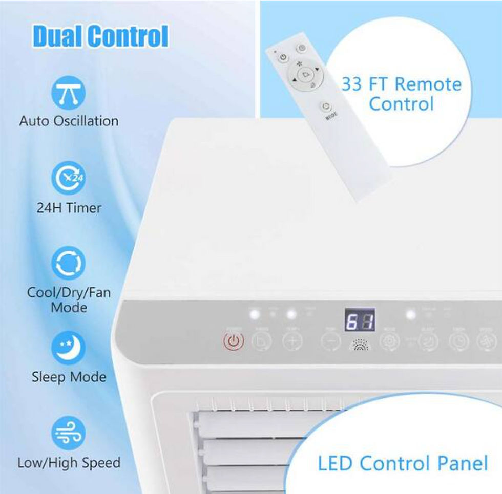 Thumbnail: 5000 (DOE) BTU Portable Air Conditioner Cools 250 sq. ft. with Dehumidifier