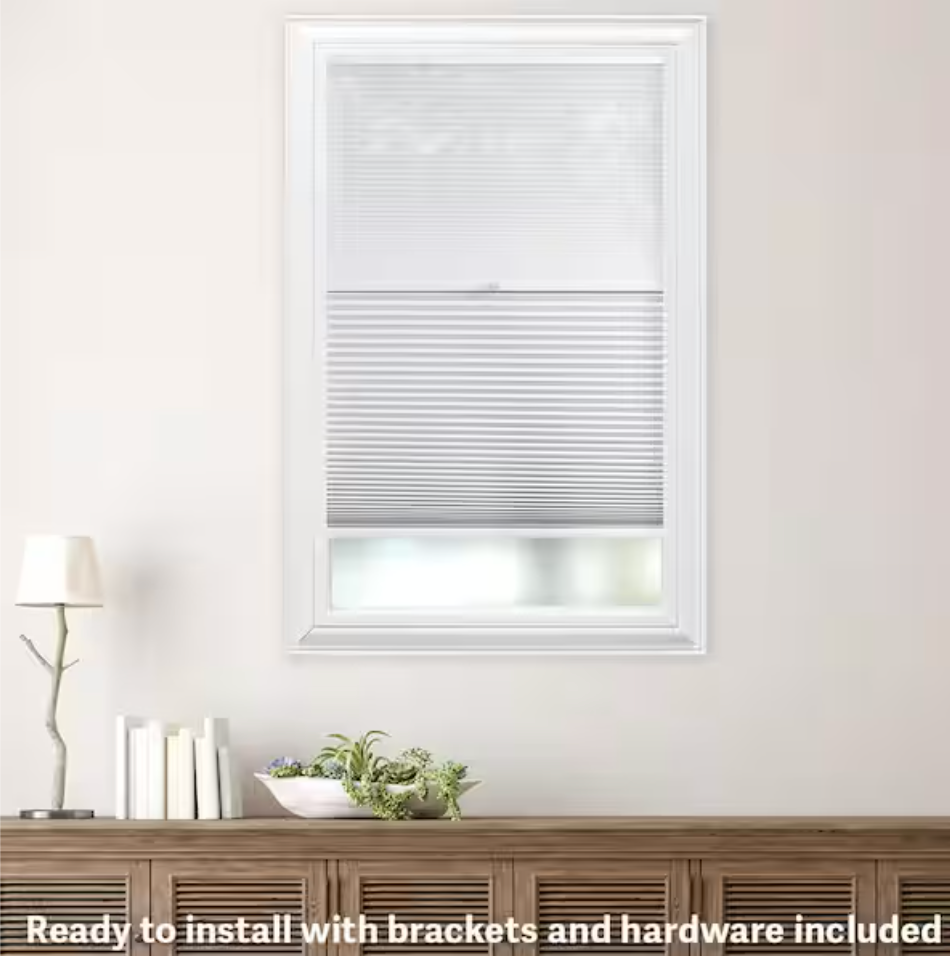 Thumbnail: Snow Drift/Shadow White Day and Night Cordless Cellular Shades- 60 W x 48 L
