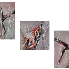 Acrylbild auf Leinwand, Unikat, bunte Farben, abstrakt, dreiteilig