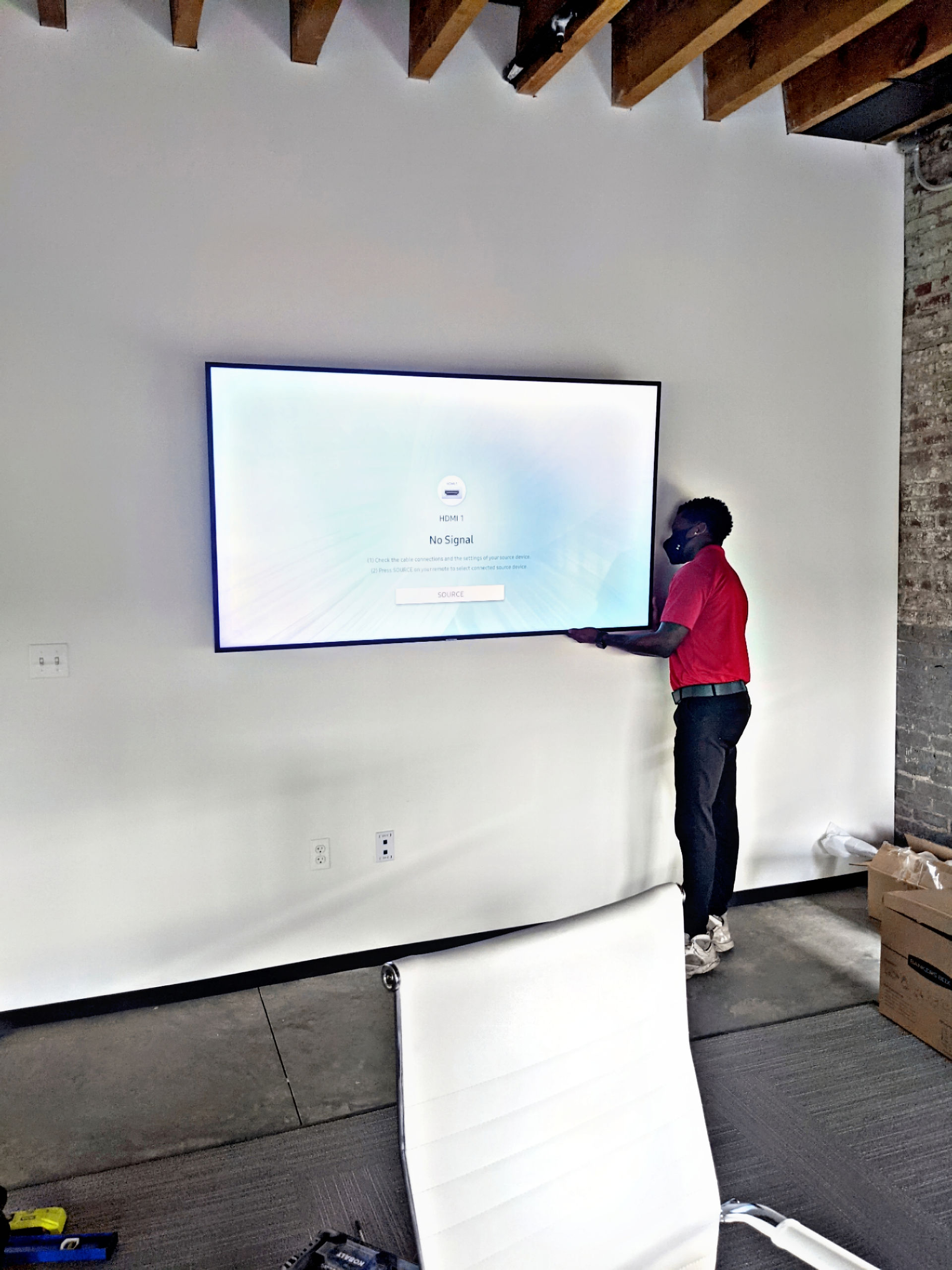 Mounted TV in Conference room in a Baltimore Office