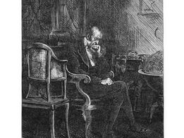 All this time, the bereaved father has not been seen even by his attendant; for he sits in a corner of his own dark room