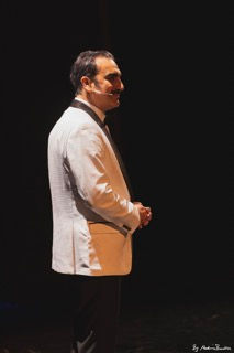 Afshin Katanchi portraying Fereydoun Farrakhzad in Act 1 of Seven Labours of Liberty.