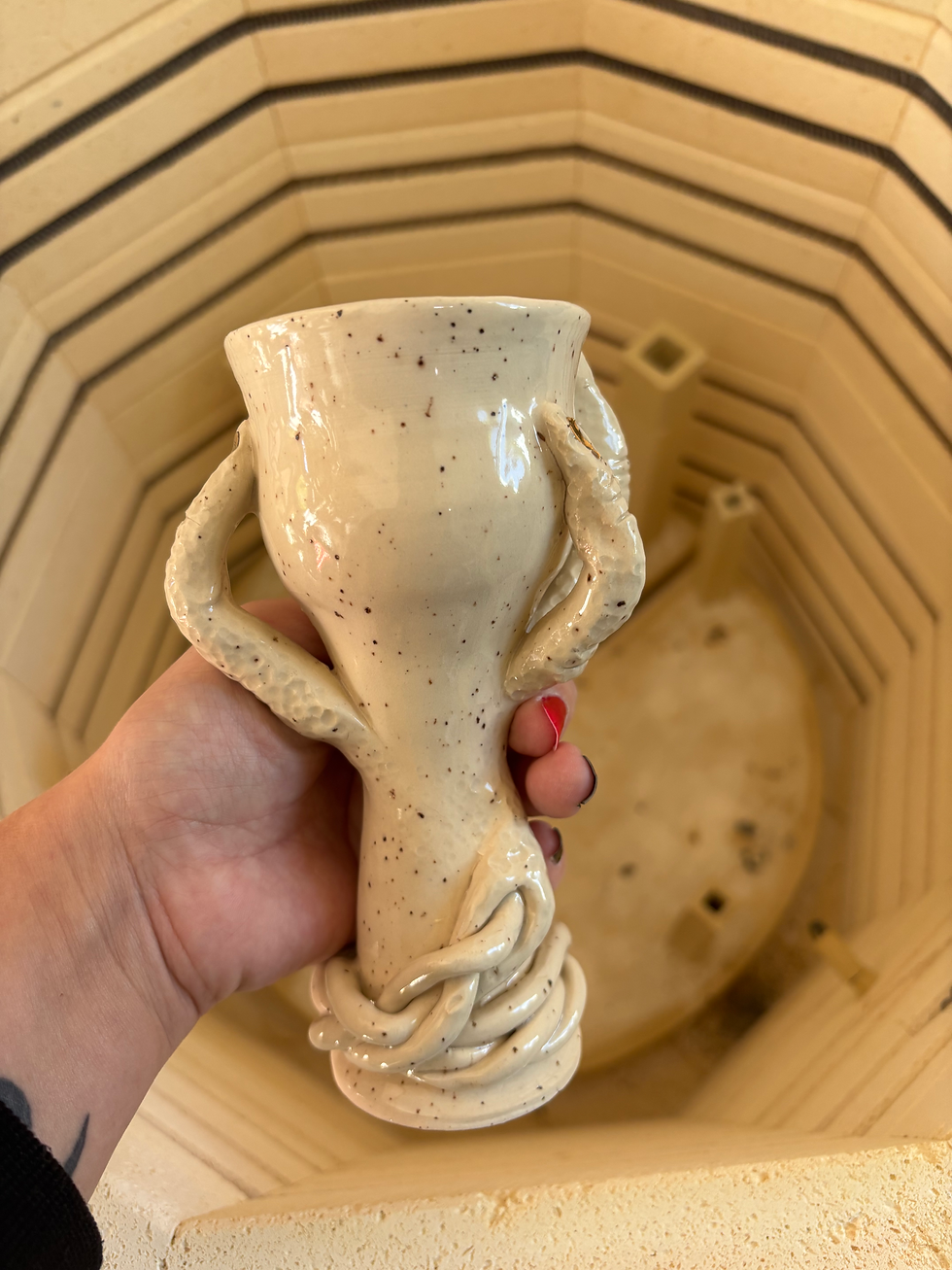 Thumbnail: Dragon Claw Goblet in Speckled Clay