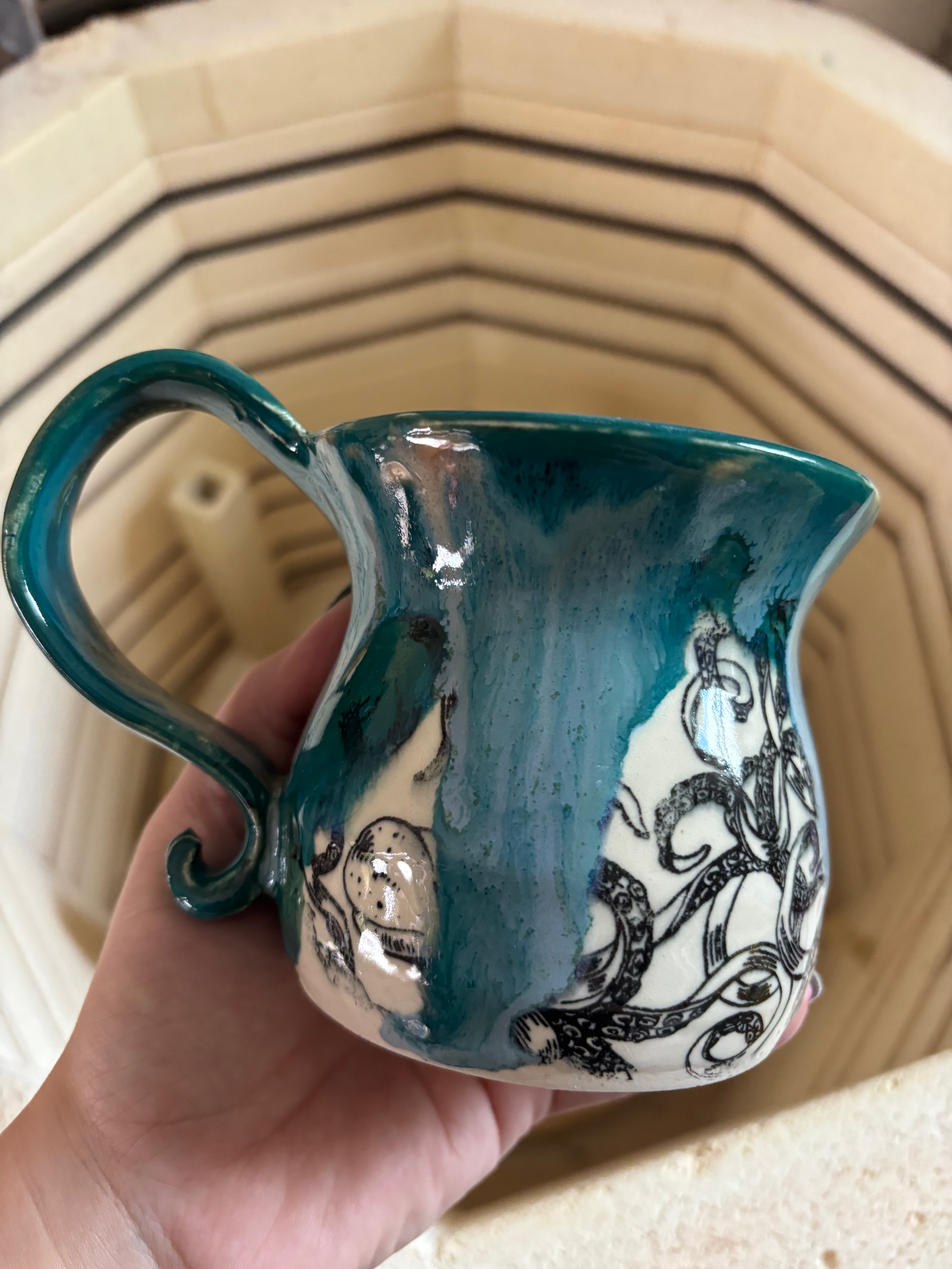 Octopus Mug in Waterfall Glaze