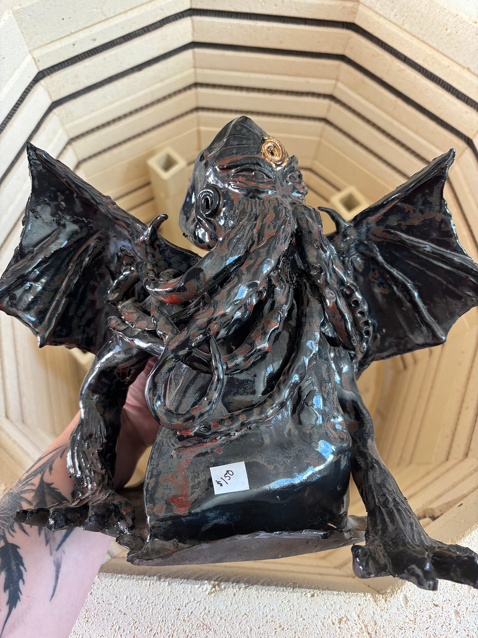 Thumbnail: Large Cthulhu Sculpture in Ancient Jasper Glaze
