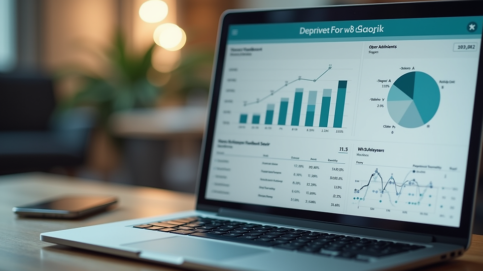 Close-up view of a laptop screen displaying customer feedback analytics