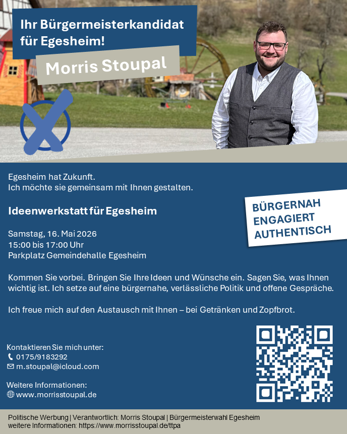Anzeige Einladung zur Ideenwerkstatt in Egesheim