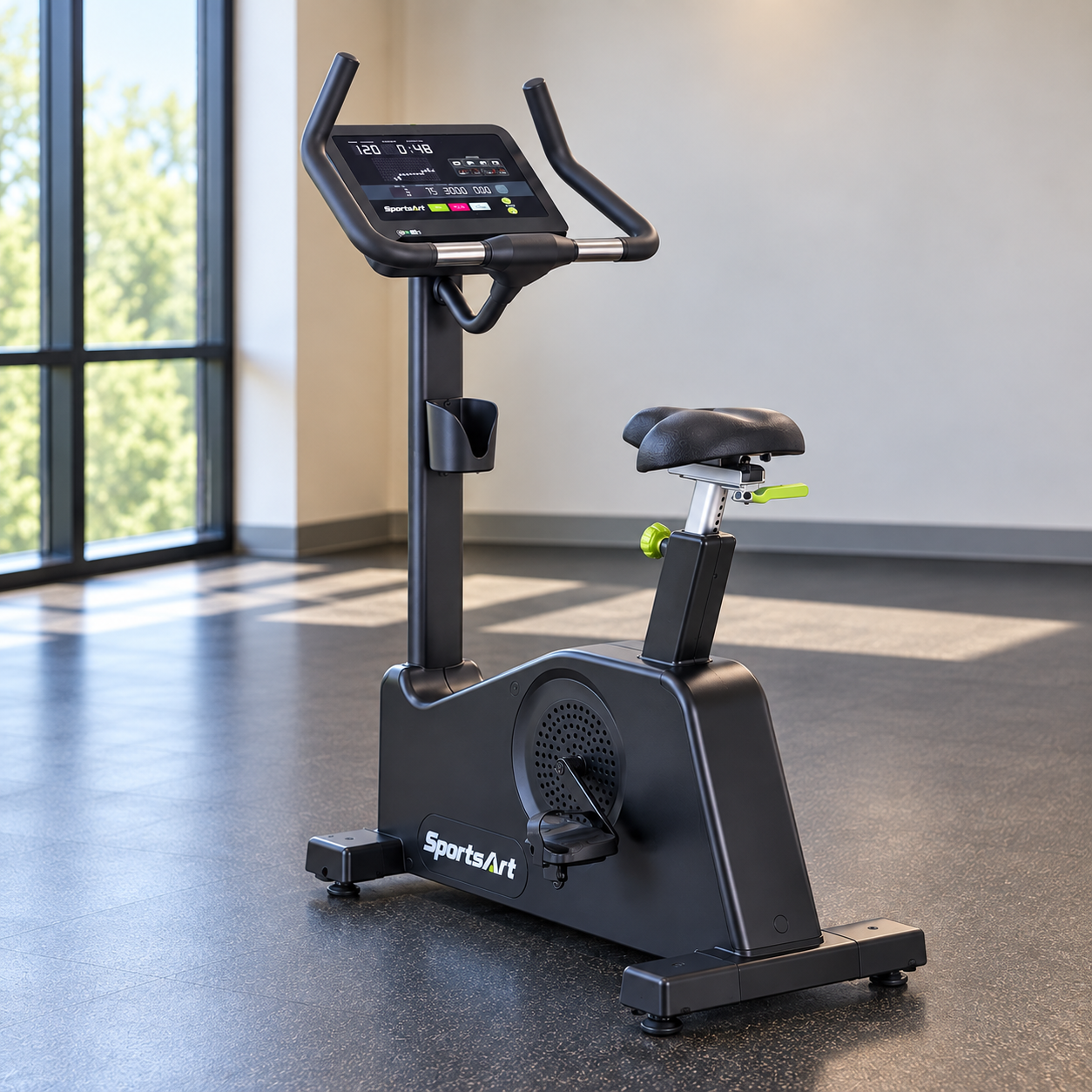 SportsArt C565U Upright Cycle in a gym setting.