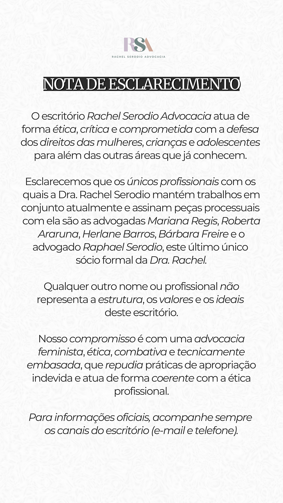 Nota de Esclarecimento