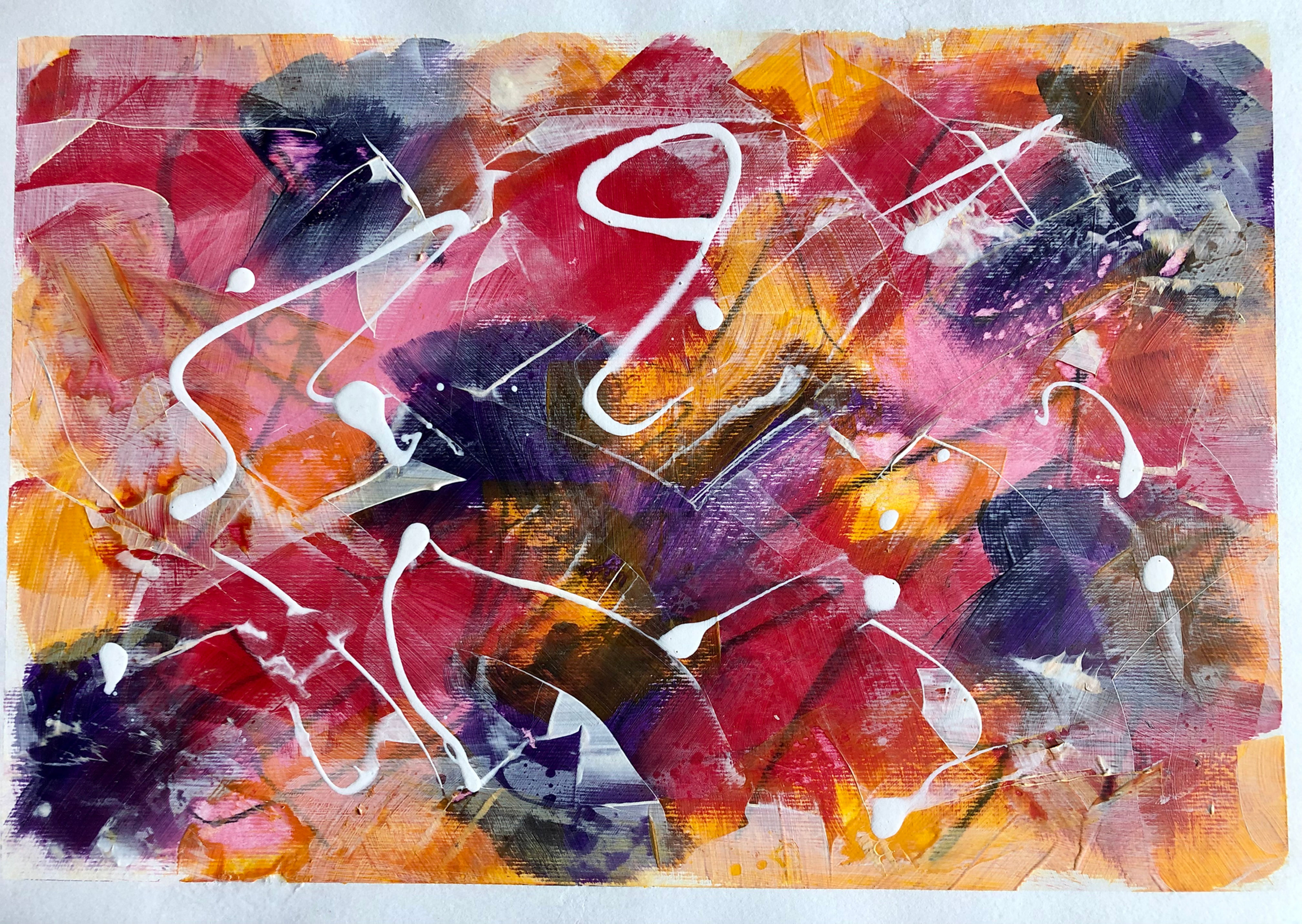 Acrylic on paper, Entitled 'Colour' (15.4” x 12”)