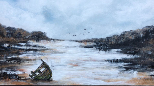 Thumbnail: Childhood memories, landscape on acrylic 