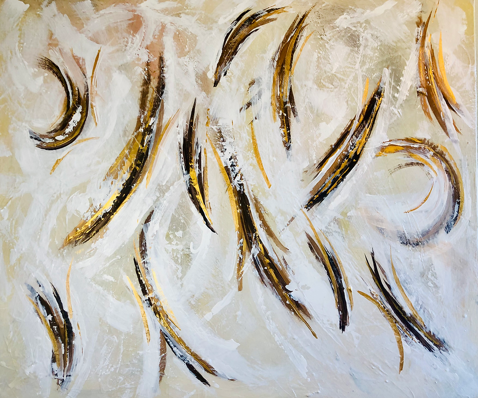 Thumbnail: Bronze and gold abstract painting on canvas, stylish art for your home