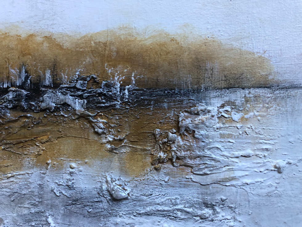 Thumbnail: Modern textured abstract landscape, with gold accents, on a white background.