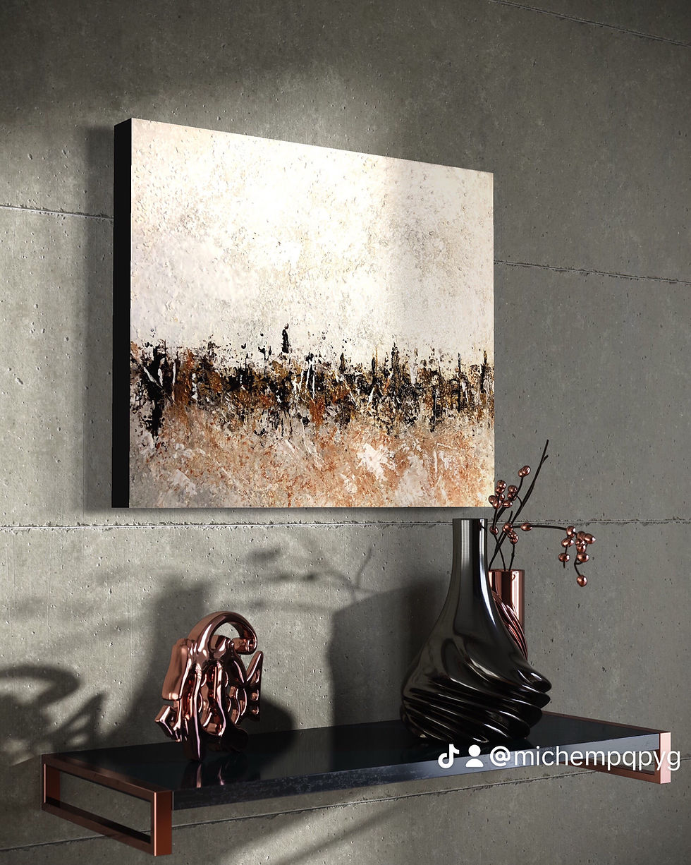Thumbnail: Abstract landscape, mixed media brown and orange tones