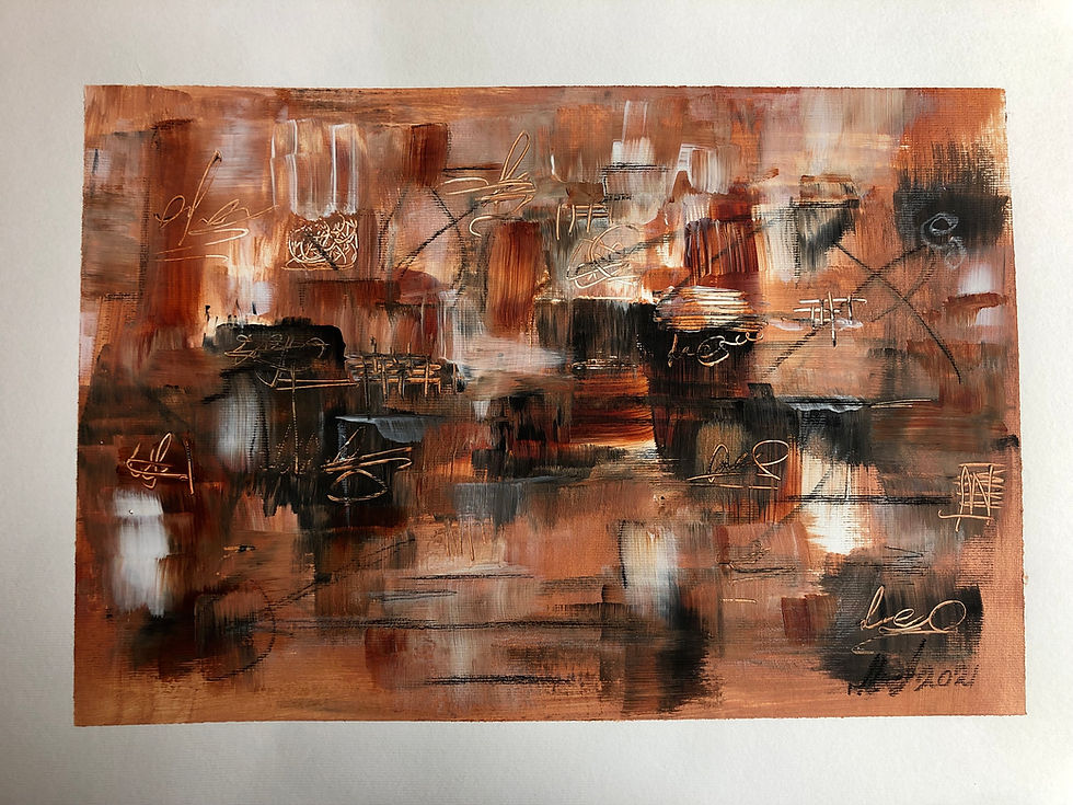 Thumbnail: Acrylic on paper, Entitled 'Fortitude'  (15.4” x 12”)
