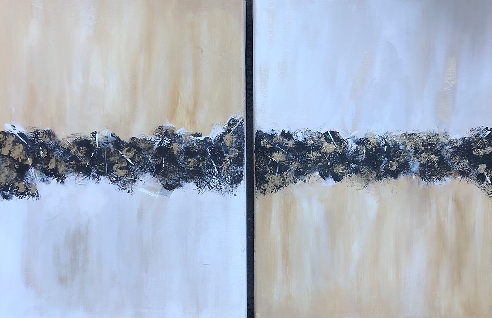 Thumbnail: Diptych modern original abstract on canvas, in this years colour palette 