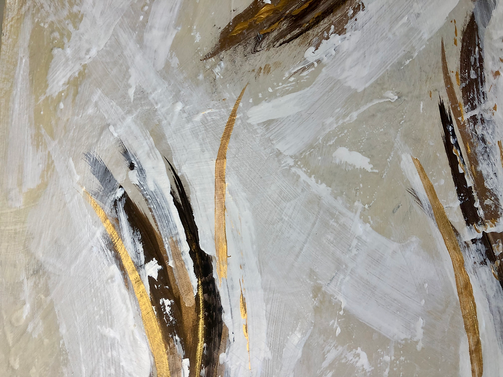 Thumbnail: Bronze and gold abstract painting on canvas, stylish art for your home